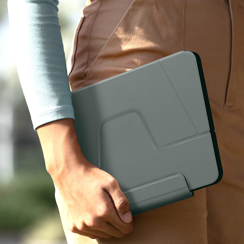 Picture of Apple iPad Air 11 M3 2025 Case | Uniq Ryze 360 Degree Rotatable Standable as Stand Holder Protection Case for iPad Air 11 M2 2024 M3 2025 (Lichen Green)