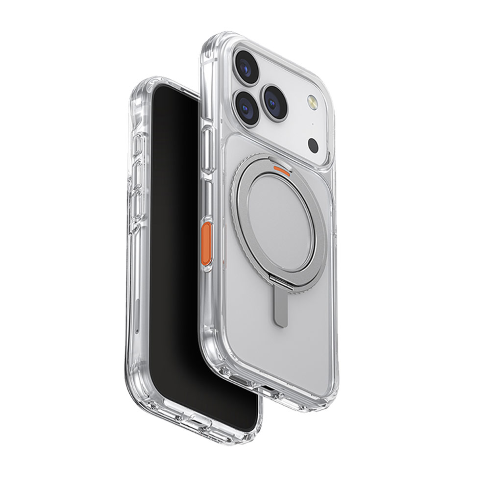 Picture of Apple iPhone 17 Pro Max 6.9 Case | Uniq Swivix Rotating 360 Kickstand Case Magclick Protection Case for iPhone 17 Pro Max 6.9 (Lucent Clear)