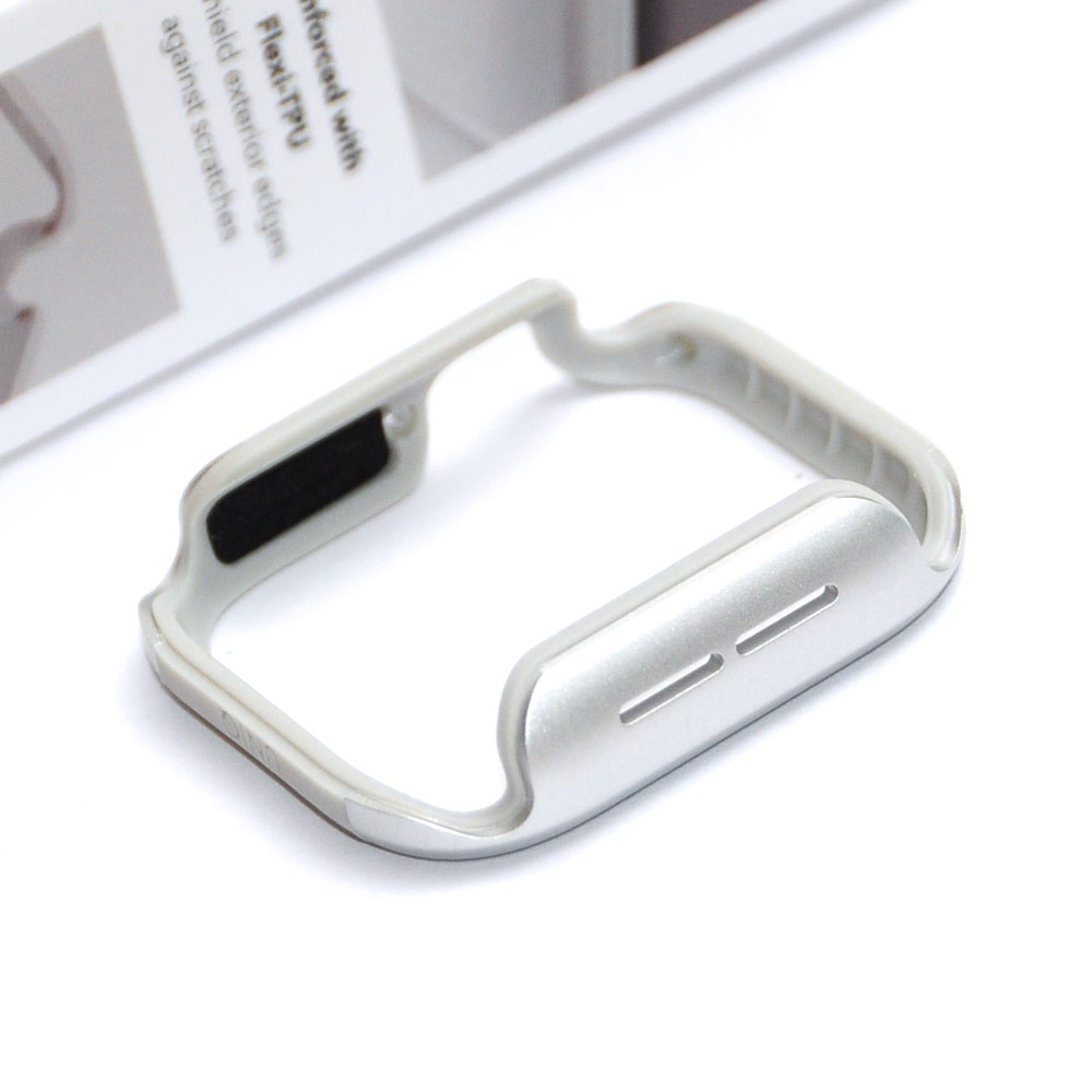 Picture of Apple Watch 40mm Case | Uniq Valencia Series Reinforced Aluminium Defense Case for Apple Watch Series 4 5 6 SE Nike 40mm (Silver)