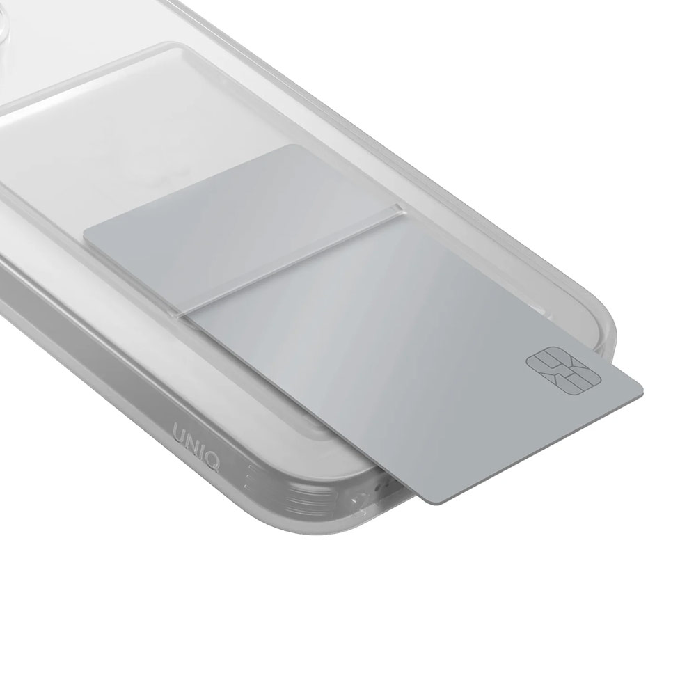 Picture of Apple iPhone 15 Pro Max 6.7 Case | Uniq Air Fender ID Card Holder Protection Case for iPhone 15 Pro Max 6.7 (Clear)