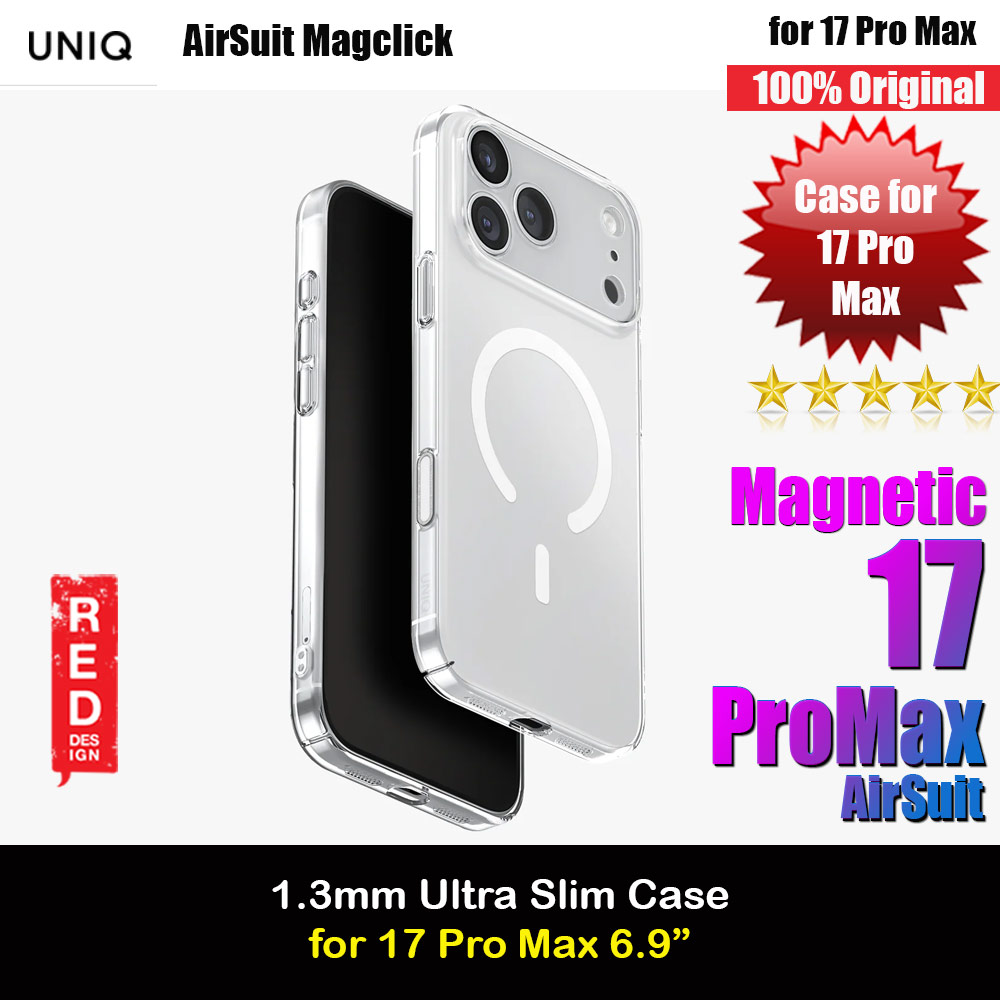 Picture of Uniq Airsuit Magclick Ultra Slim Protection Case for iPhone 17 Pro Max 6.9 (Clear) Apple iPhone 17 Pro Max 6.9- Apple iPhone 17 Pro Max 6.9 Cases, Apple iPhone 17 Pro Max 6.9 Covers, iPad Cases and a wide selection of Apple iPhone 17 Pro Max 6.9 Accessories in Malaysia, Sabah, Sarawak and Singapore 
