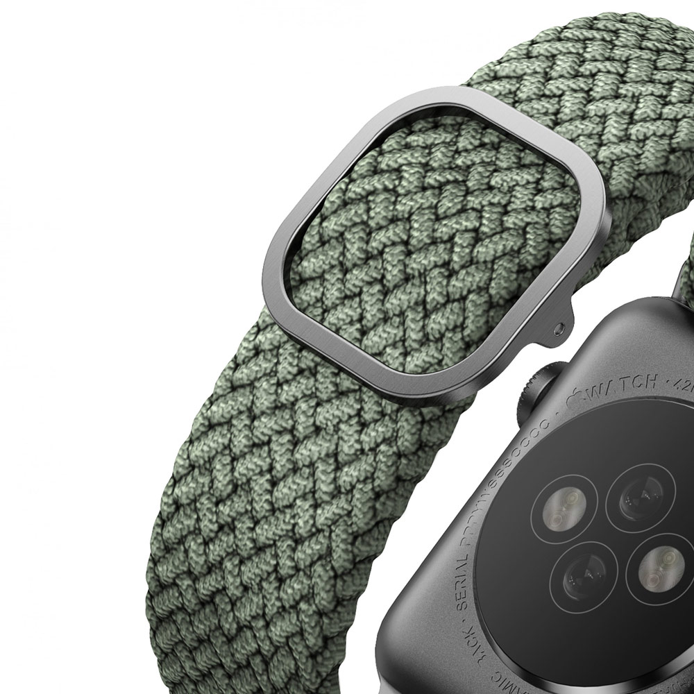 Picture of Apple Watch 44mm  | Uniq Aspen Woven Soft Breathable Comfort Strap for Apple Watch 42mm 44mm Series 1 2 3 4 5 6 SE Nike (Green)