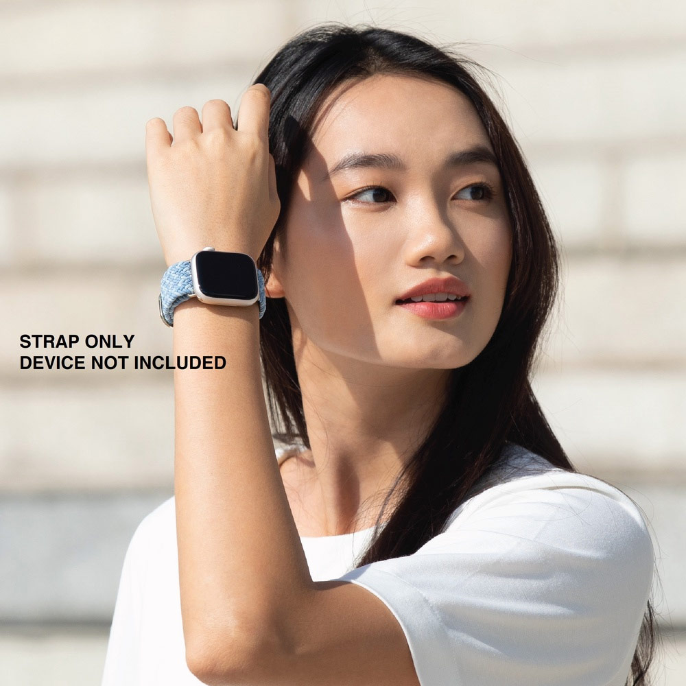 Picture of Apple Watch 38mm | Uniq Aspen Woven Soft Breathable Comfort Strap for Apple Watch 41mm 40mm 38mm Series 1 2 3 4 5 6 7 SE Nike (Light Blue)