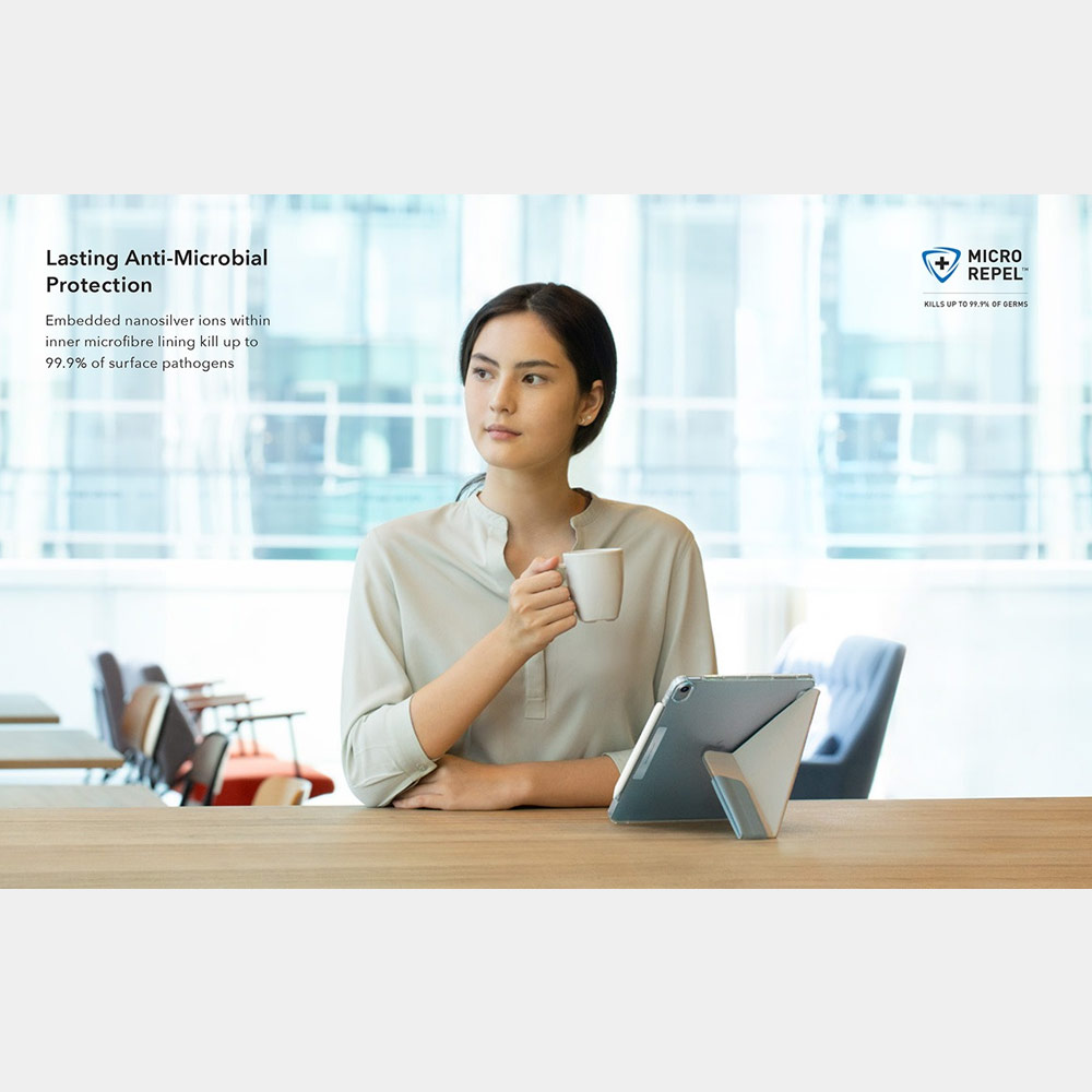 Picture of Apple iPad Pro 11 3rd gen 2021 Case | Uniq Camden Antimicrobial Ultra Slim and Lightweight Landscape Portrait Typing Flip Stand Case for Apple iPad Pro 11 3rd gen 2021 (Pink)