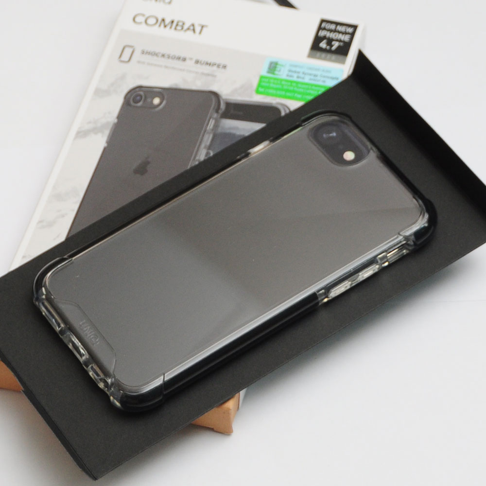 Picture of Apple iPhone SE 2020 Case | Uniq Combat Extreme Reinforced Corner Defense Protection Hybrid Case for Apple iPhone SE 4.7 2020 (Black)