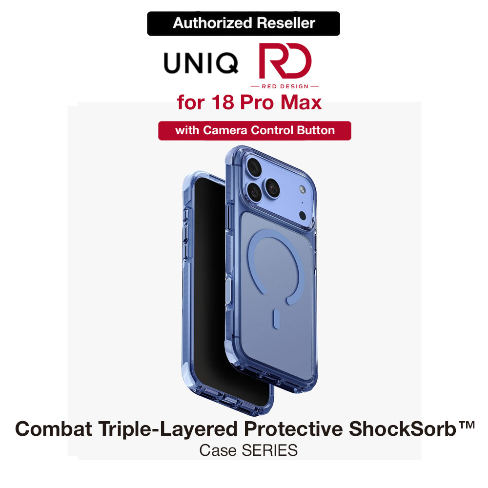 Picture of Uniq Combat Triple-Layered Protective MagClick Drop Protection Case with Camera Control Button for iPhone 18 Pro Max 6.9 - Polar Blue Apple iPhone 18 Pro Max- Apple iPhone 18 Pro Max Cases, Apple iPhone 18 Pro Max Covers, iPad Cases and a wide selection of Apple iPhone 18 Pro Max Accessories in Malaysia, Sabah, Sarawak and Singapore 