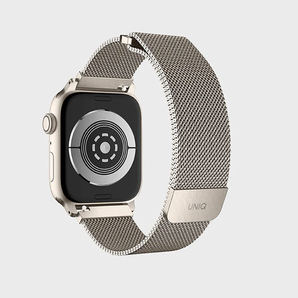 Picture of Apple Watch 42mm  | Uniq Dante Milanese Mesh Loop Strap Stainless Steel with Magnetic Clasp  Strap for Apple Watch 42mm 44mm 45mm (Starlight)