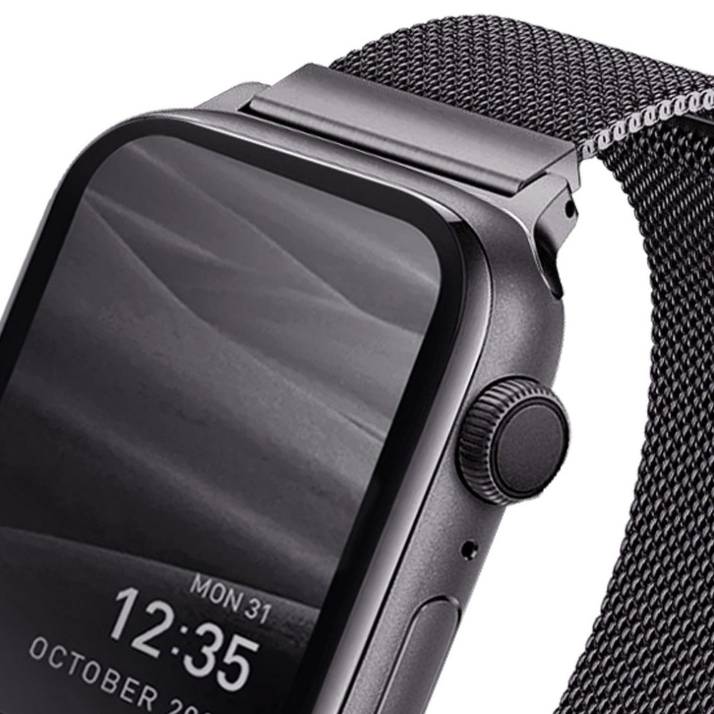 Picture of Apple Watch 38mm  | Uniq Dante Milanese Mesh Loop Strap Stainless Steel with Magnetic Clasp  Strap for Apple Watch 38mm 40mm (Graphite)