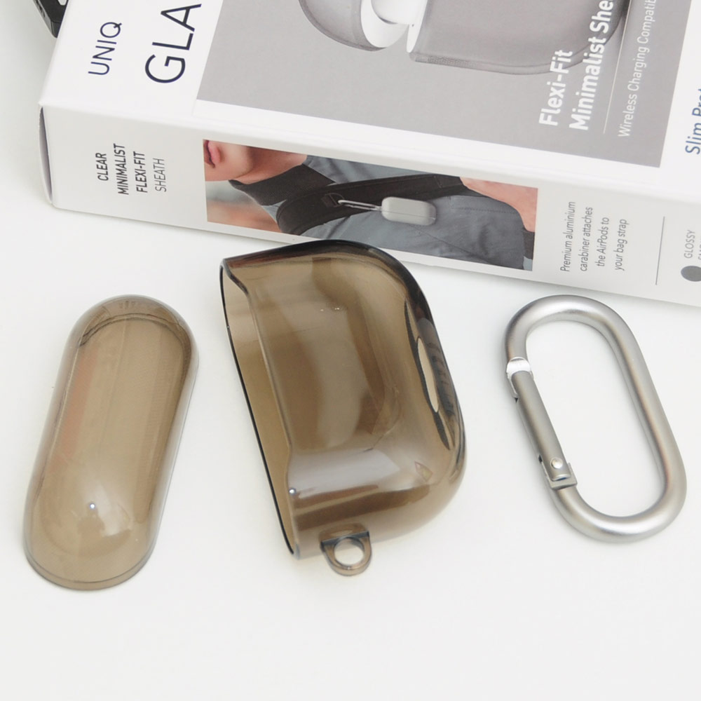 Picture of Apple Airpods 3 Case | Uniq Glase Drop Protection TPU Soft Case for Airpods 3 (Smoke)