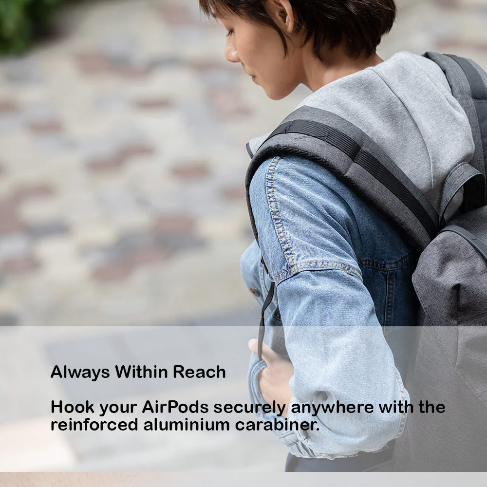 Picture of Apple Airpods 4 Case | Uniq Glase Pro Secure Snap Closure Protective Protection Soft Clear Case with Carabiner for Apple Airpods 4th gen  (Clear)