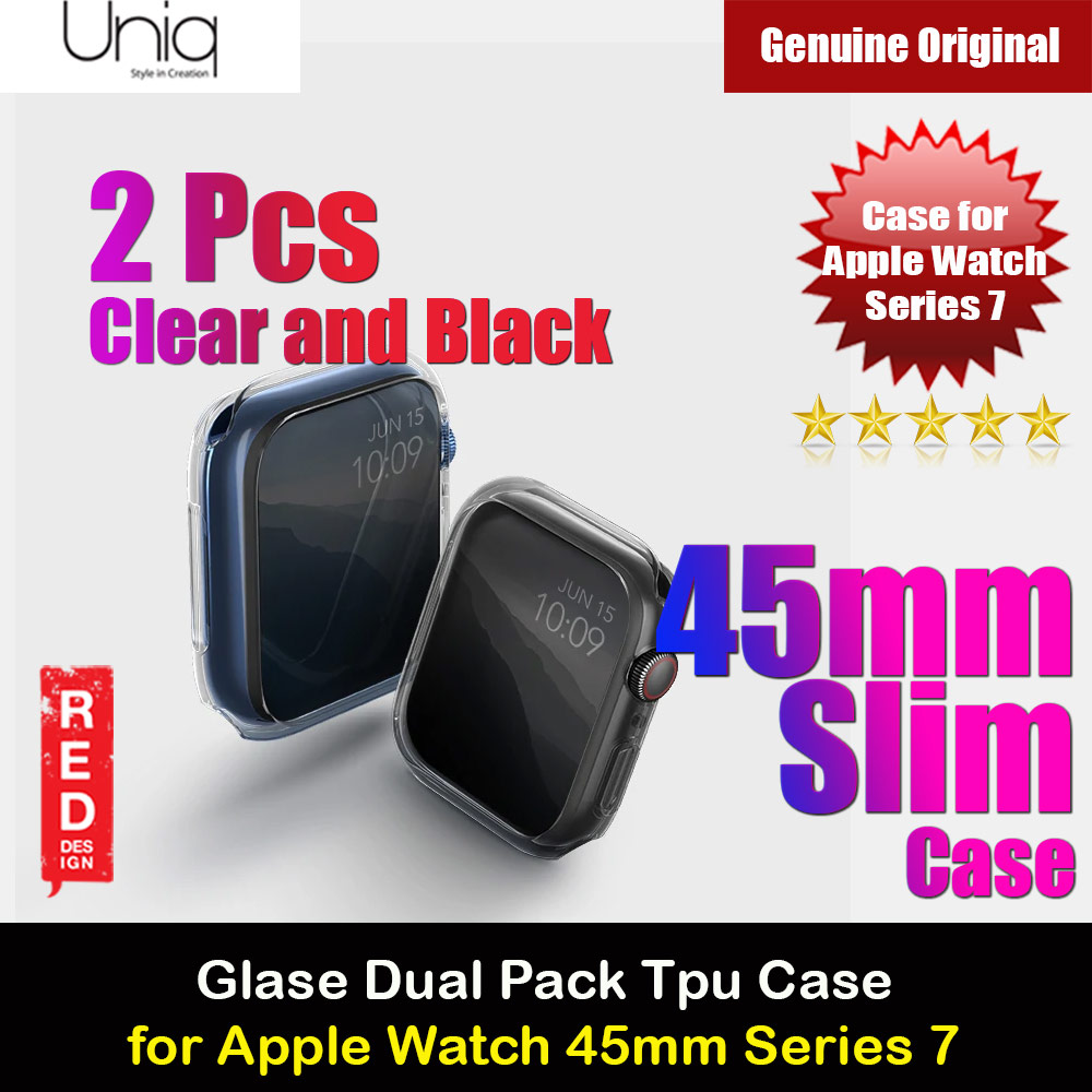 Picture of Uniq Glase TPU Slim cover case for Apple Watch 45mm Series 7 Case (Dual Color Pack ) Apple Watch 45mm- Apple Watch 45mm Cases, Apple Watch 45mm Covers, iPad Cases and a wide selection of Apple Watch 45mm Accessories in Malaysia, Sabah, Sarawak and Singapore 