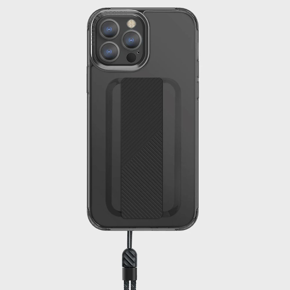 Picture of Apple iPhone 13 6.1 Case | Uniq Heldro Free Grip Flex Grip Sporty Drop Protection Case with Wrist Strap for iPhone 13 6.1 (Vapour Smoke)