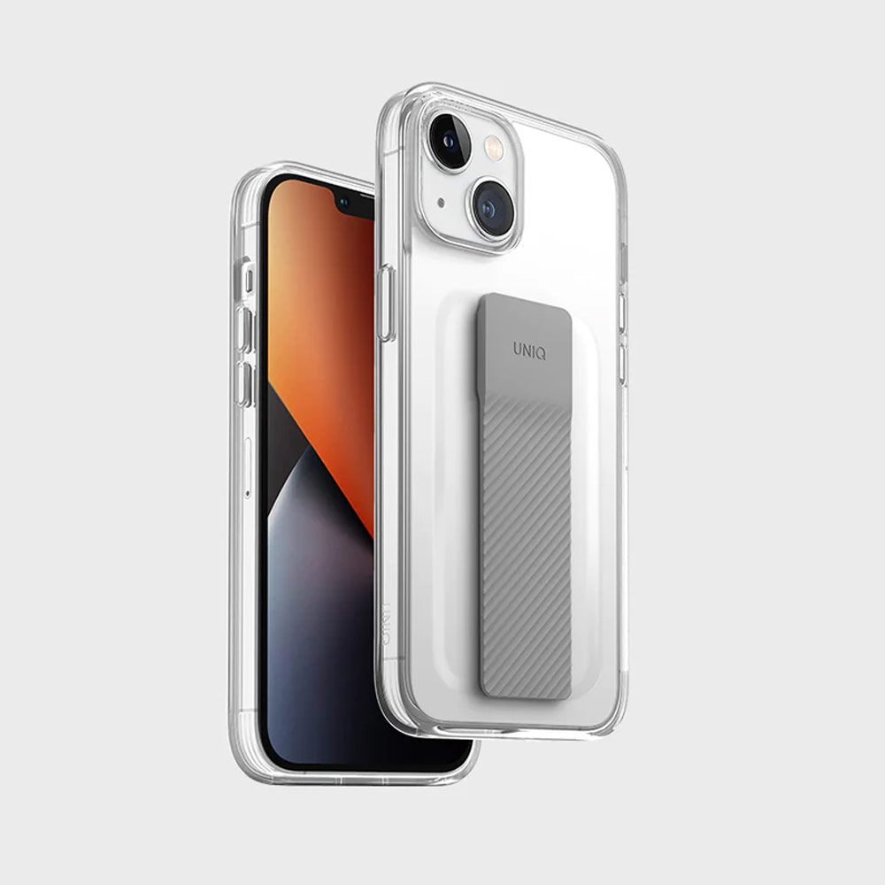Picture of Apple iPhone 14 Plus 6.7 Case | Uniq Heldro Mount Hand Grip Design Drop Protection Case for iPhone 14 Plus 6.7 (Lucent Clear)
