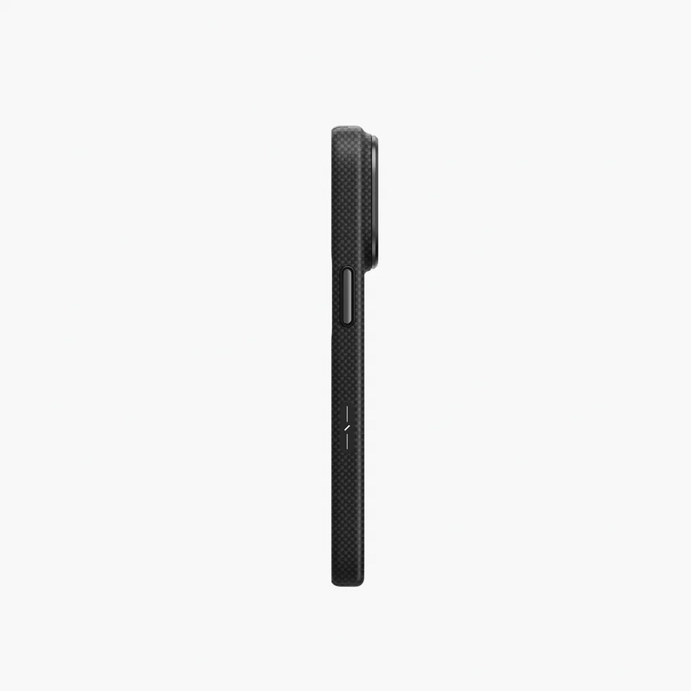 Picture of Apple iPhone 18 Pro Case | Uniq Keva Edge Slimline 100% Aramid Magnetic Case with Camera Control Button for iPhone 18 Pro- Carbon Black