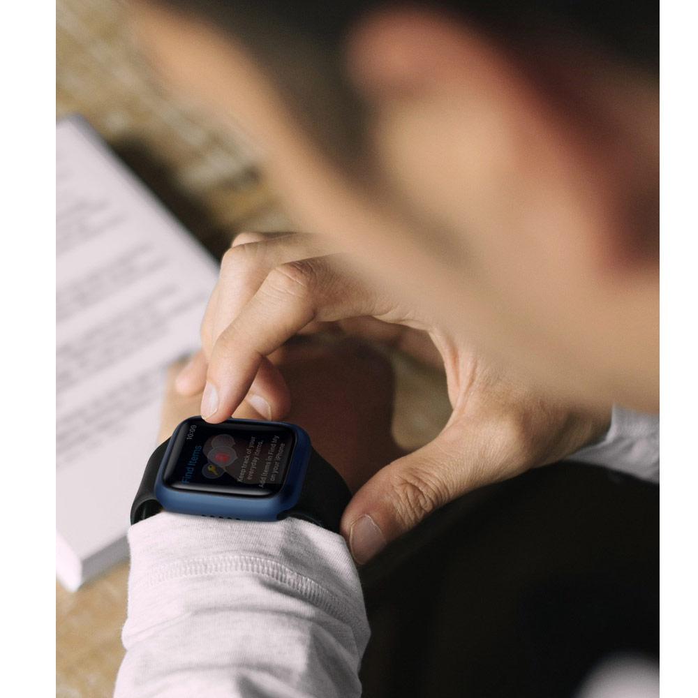 Picture of Apple Watch 45mm Case | Uniq Legion Hybrid Series Case with High Sensitivity Touch 9H Tempered Glass for Apple Watch 45mm (Black)