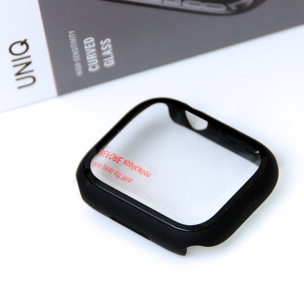 Picture of Apple Watch 45mm Case | Uniq Legion Hybrid Series Case with High Sensitivity Touch 9H Tempered Glass for Apple Watch 45mm (Black)