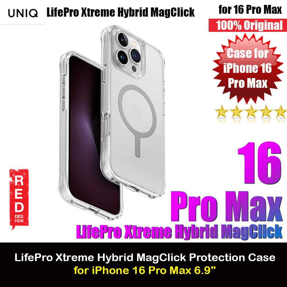Picture of Uniq LifePro Xtreme Magclick Slim Thin Clear Transparent Magsafe Magnetic Drop Protection Case for iPhone 16 Pro Max 6.9 (Clear Frost) Apple iPhone 16 Pro Max 6.9- Apple iPhone 16 Pro Max 6.9 Cases, Apple iPhone 16 Pro Max 6.9 Covers, iPad Cases and a wide selection of Apple iPhone 16 Pro Max 6.9 Accessories in Malaysia, Sabah, Sarawak and Singapore 