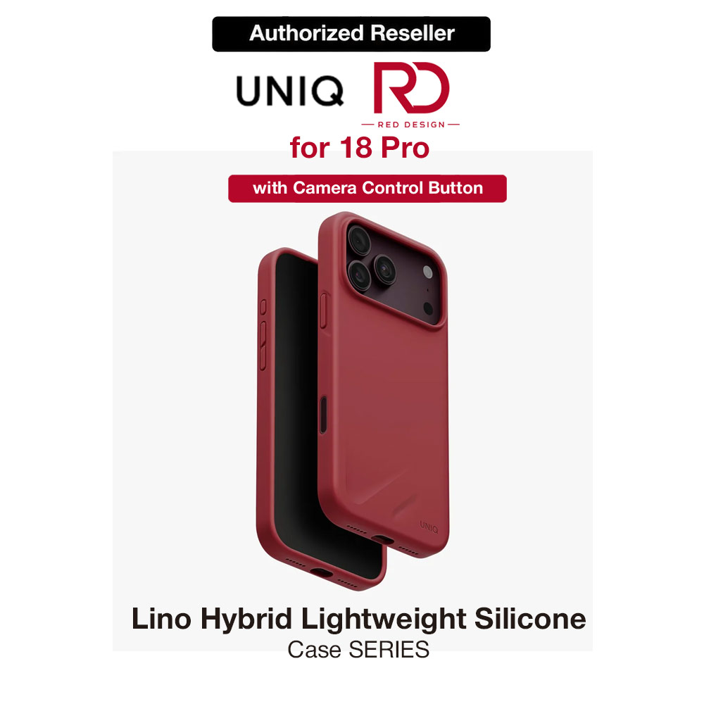 Picture of Uniq Lino Hybrid Silicone Lightweight Magnetic Protection Case with Camera Control Button for iPhone 18 Pro- Cranberry RedRose Apple iPhone 18 Pro- Apple iPhone 18 Pro Cases, Apple iPhone 18 Pro Covers, iPad Cases and a wide selection of Apple iPhone 18 Pro Accessories in Malaysia, Sabah, Sarawak and Singapore 