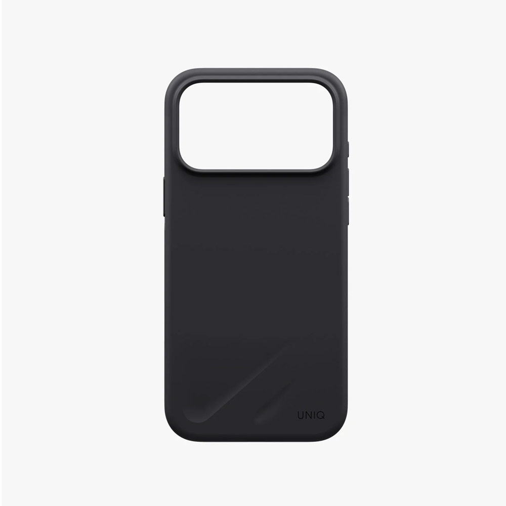 Picture of Apple iPhone 18 Pro Case | Uniq Lino Hybrid Silicone Lightweight Magnetic Protection Case with Camera Control Button for iPhone 18 Pro- Charcoal Grey