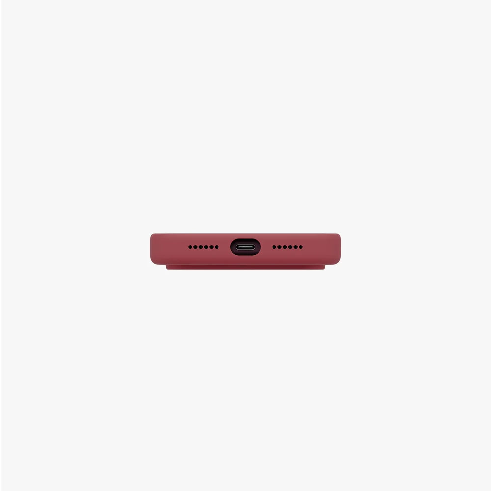 Picture of Apple iPhone 18 Pro Case | Uniq Lino Hybrid Silicone Lightweight Magnetic Protection Case with Camera Control Button for iPhone 18 Pro- Cranberry RedRose