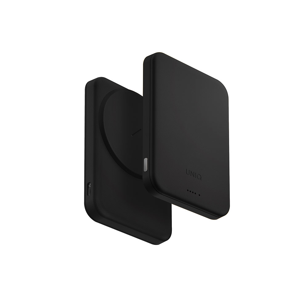 Picture of Uniq Lyden Lexa Super Ultra Slim Thin Pocket Small Size 5000mah Premium Leatherette Magnetic Power Bank MCMC Approved (Black)