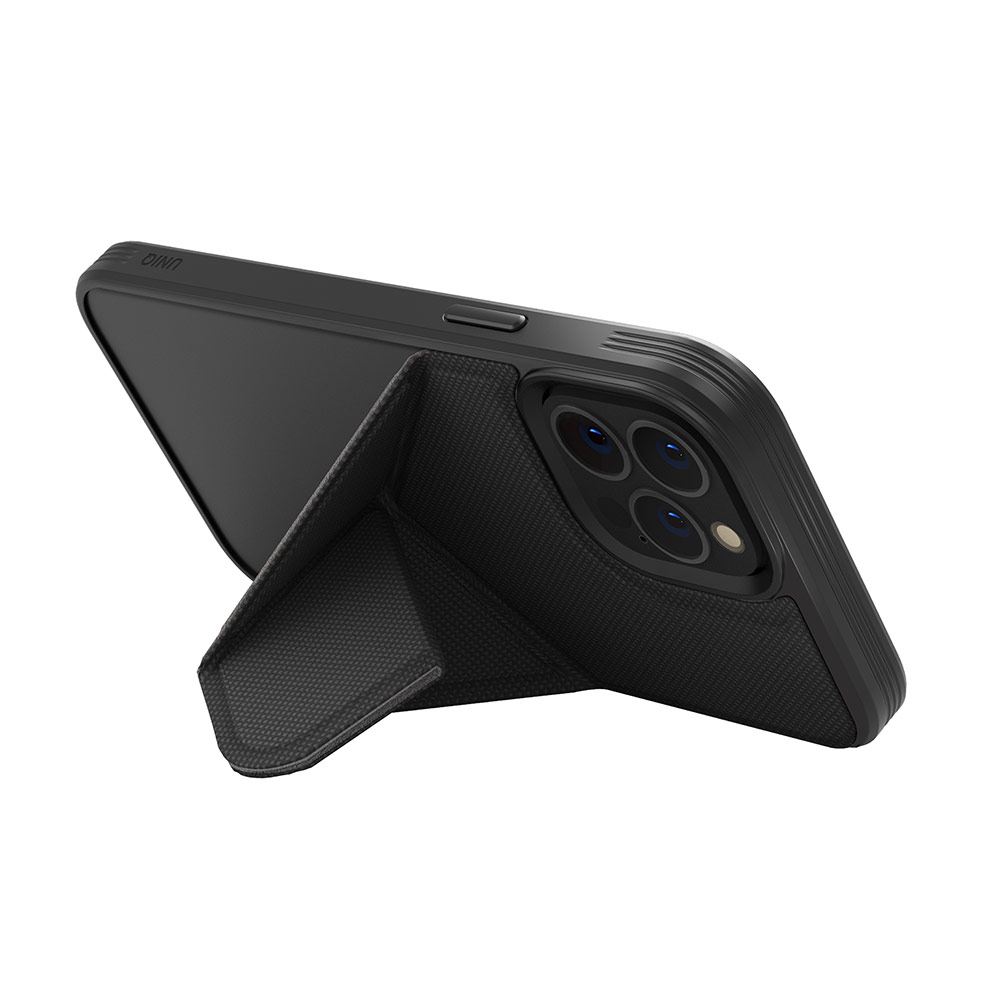 Picture of Apple iPhone 14 Plus 6.7 Case | Uniq MagClick Transforma Drop Protection Stand Case Magsafe Compatible for iPhone 14 Plus 6.7 (Ebony Black)