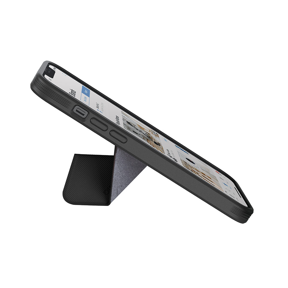 Picture of Apple iPhone 14 Pro 6.1 Case | Uniq MagClick Transforma Drop Protection Stand Case Magsafe Compatible for iPhone 14 Pro 6.1 (Ebony Black)