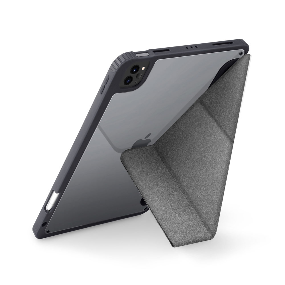 Picture of Apple iPad Pro 11 3rd gen 2021 Case | Uniq Moven Tough Hybrid Case with Clear Scratch-Resistant Black Protection Flip and Standable Case with Pen Storage for Apple iPad Pro 11 3rd Gen 2021 (Grey)