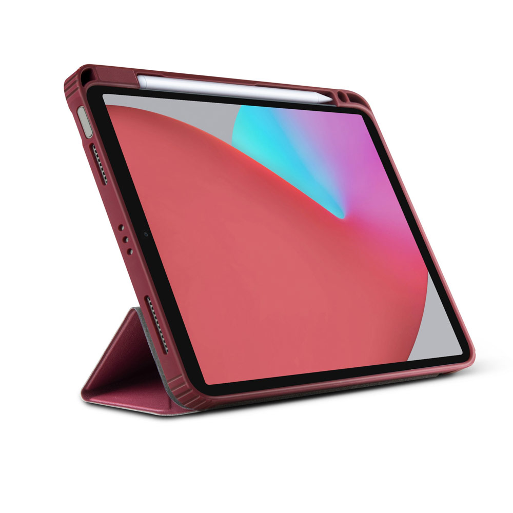 Picture of Apple iPad Pro 11 3rd gen 2021 Case | Uniq Moven Tough Hybrid Case with Clear Scratch-Resistant Black Protection Flip and Standable Case with Pen Storage for Apple iPad Pro 11 3rd Gen 2021 (Burgundy Maroon)