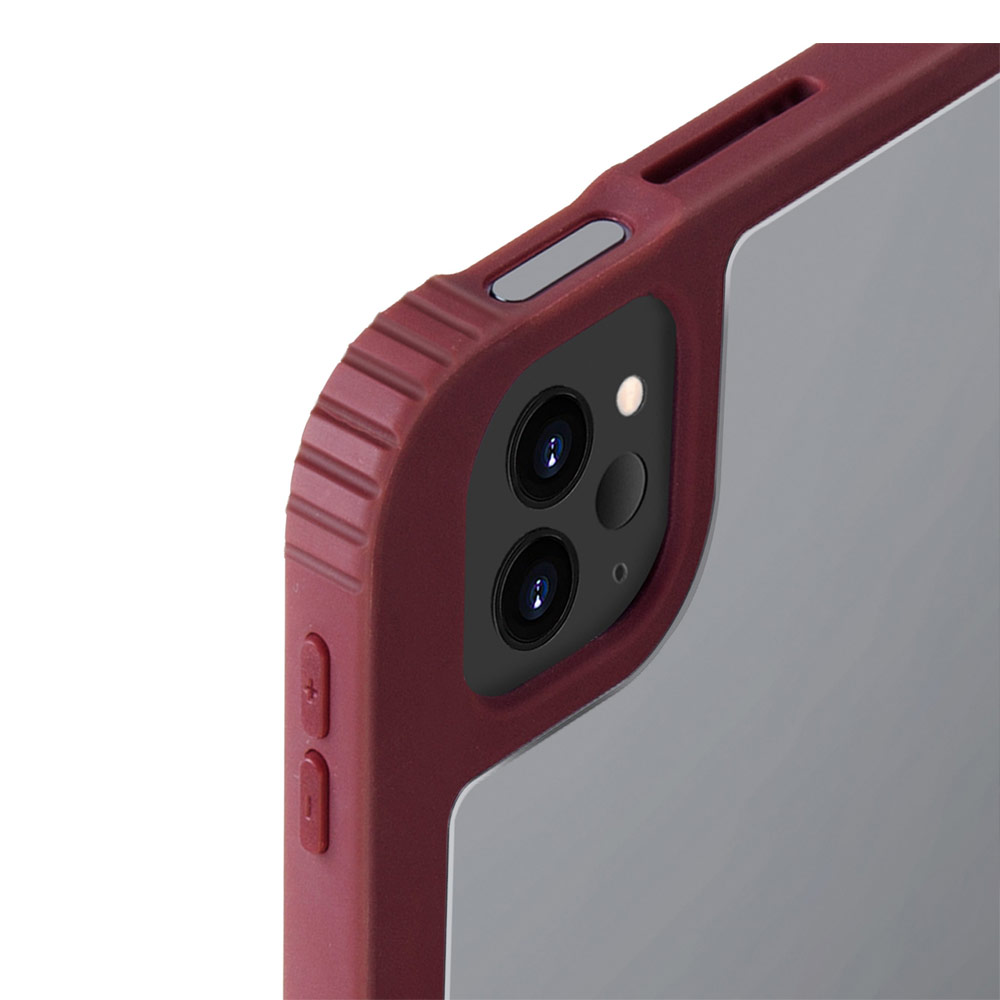 Picture of Apple iPad Pro 11 3rd gen 2021 Case | Uniq Moven Tough Hybrid Case with Clear Scratch-Resistant Black Protection Flip and Standable Case with Pen Storage for Apple iPad Pro 11 3rd Gen 2021 (Burgundy Maroon)