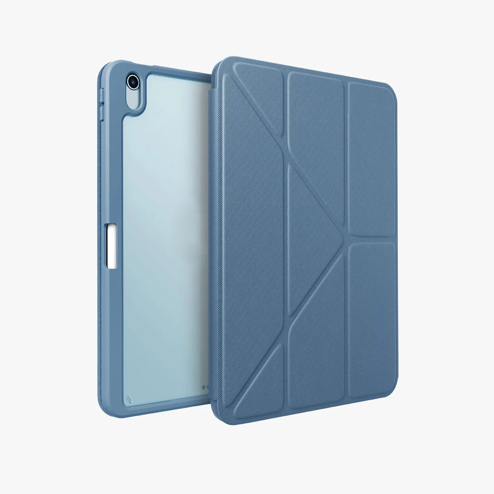 Picture of Apple iPad Air 11 M3 2025 Case | Uniq Moven Tough Hybrid Case with Clear Scratch-Resistant Black Protection Flip and Standable Case with Pen Storage for iPad Air 11 M2 2024 M3 2025(Blue)