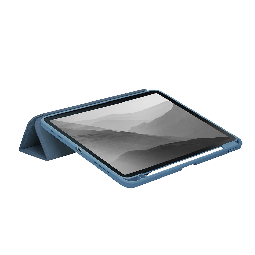 Picture of Apple iPad Air 11 M3 2025 Case | Uniq Moven Tough Hybrid Case with Clear Scratch-Resistant Black Protection Flip and Standable Case with Pen Storage for iPad Air 11 M2 2024 M3 2025(Blue)