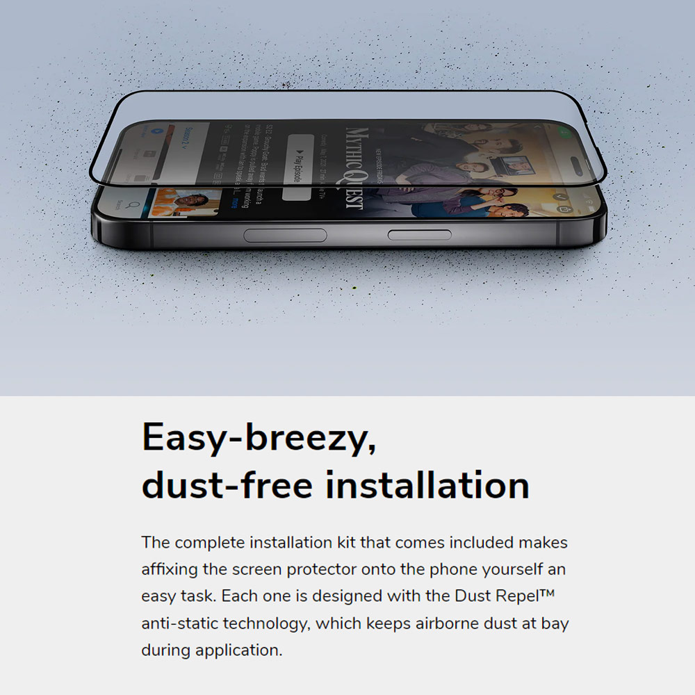 Picture of Apple iPhone 15 Pro Max 6.7 Screen Protector | Uniq Optix Matte Anti Glare Tempered Glass Screen Protector with Installation Helper Kit for iPhone 15 Pro Max 6.7 (Matte)