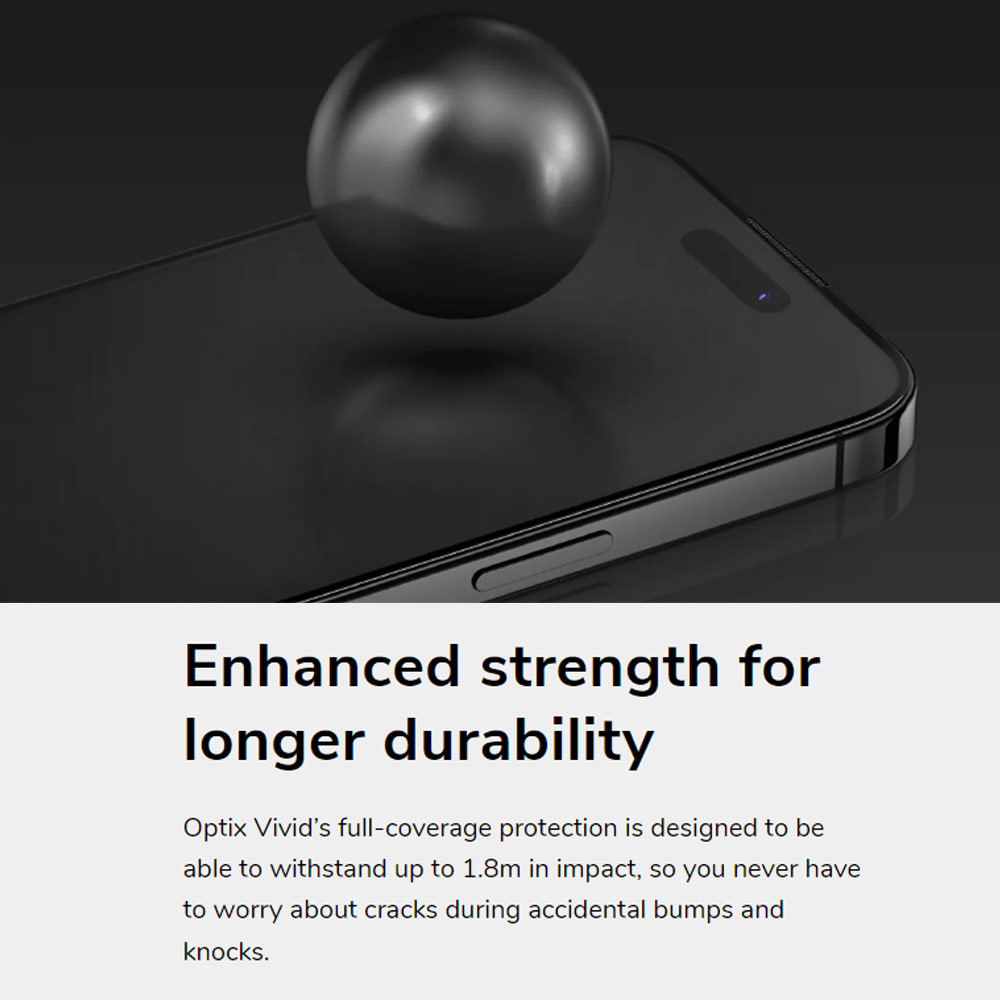 Picture of Apple iPhone 15 Pro 6.1 Screen Protector | Uniq Optix Vivid HD Clear 2.85D Tempered Glass Screen Protector with Installation Helper Kit for iPhone 15 Pro 6.1 (HD Clear)