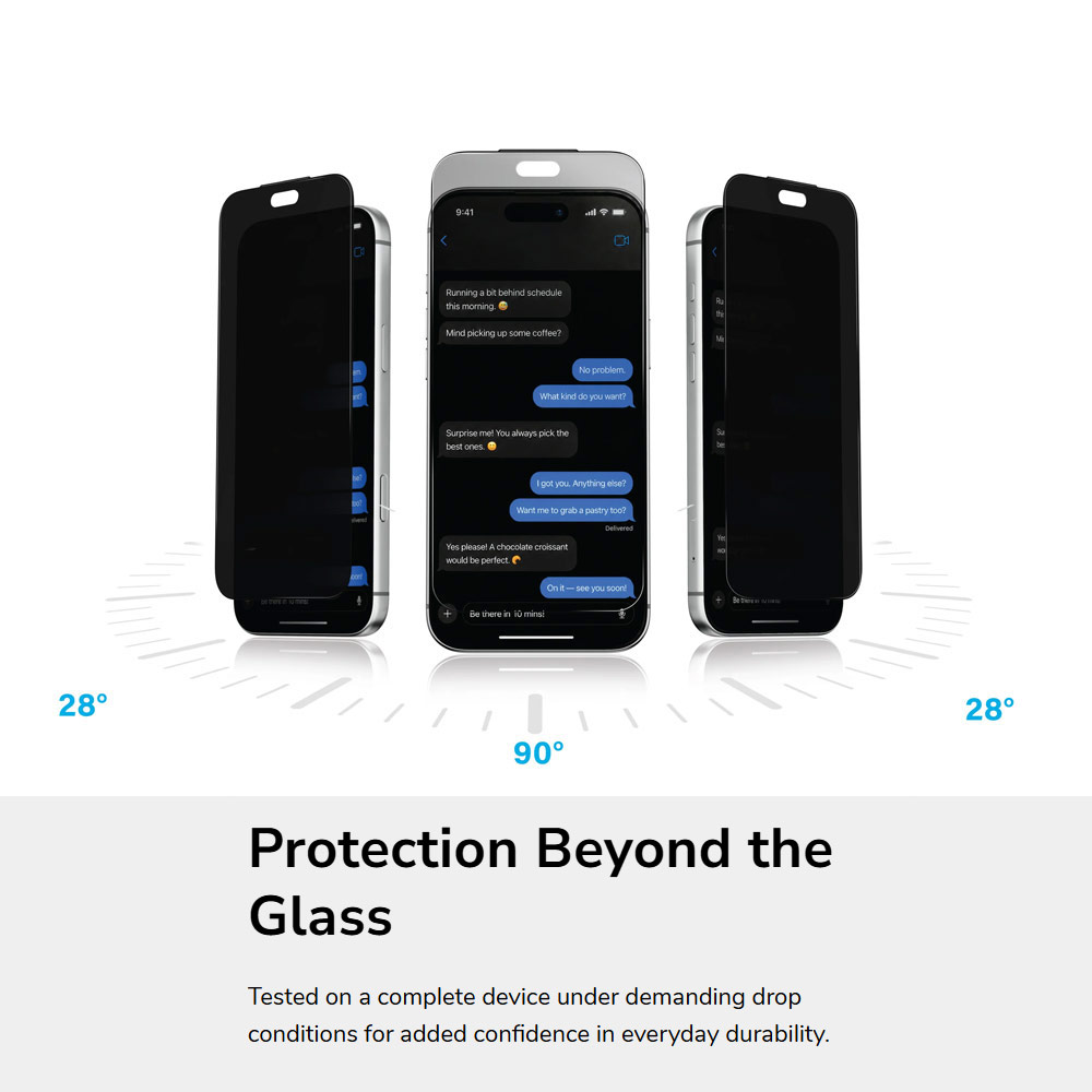 Picture of Apple iPhone 18 Pro Max Screen Protector | Uniq Optix Covex Privacy Tempered Glass Screen Protector for iPhone 18 Pro Max  - 2 Way Privacy