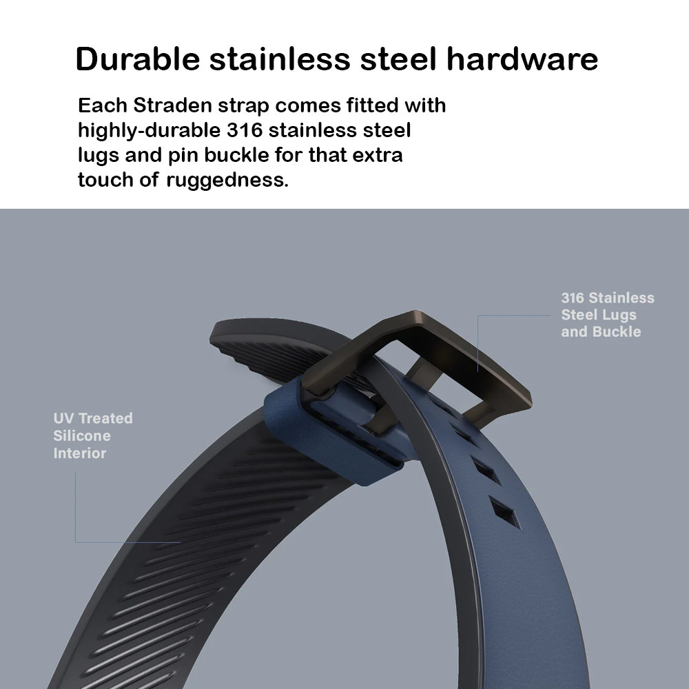 Picture of Apple Watch 42mm  | Uniq Straden Inner Silicone Outer Genuine Leather Strap for Apple Watch 49mm Ultra 45mm 44mm 42mm Series 4 5 6 7 8 SE (Brown)