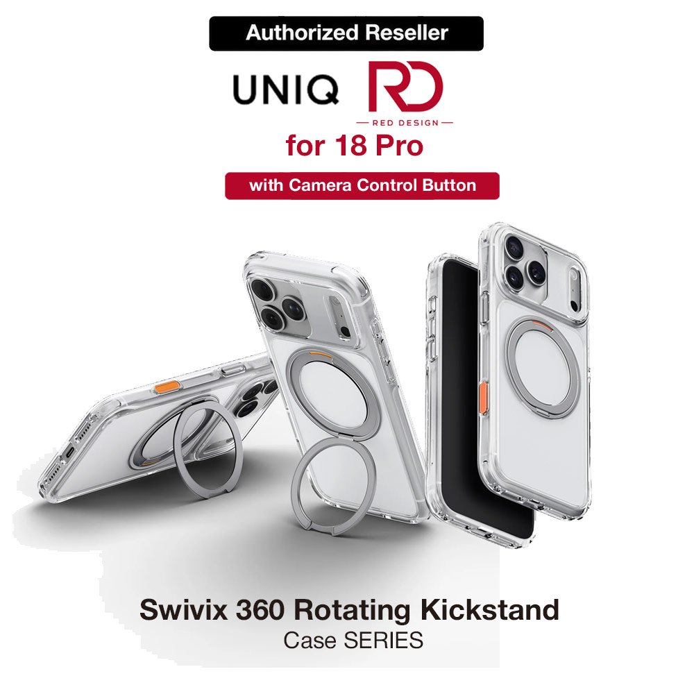 Picture of Uniq Swivix 360 Rotating Kickstand Magnetic Drop Protection Case with Camera Control Button for iPhone 18 Pro- Lucent Clear Apple iPhone 18 Pro- Apple iPhone 18 Pro Cases, Apple iPhone 18 Pro Covers, iPad Cases and a wide selection of Apple iPhone 18 Pro Accessories in Malaysia, Sabah, Sarawak and Singapore 