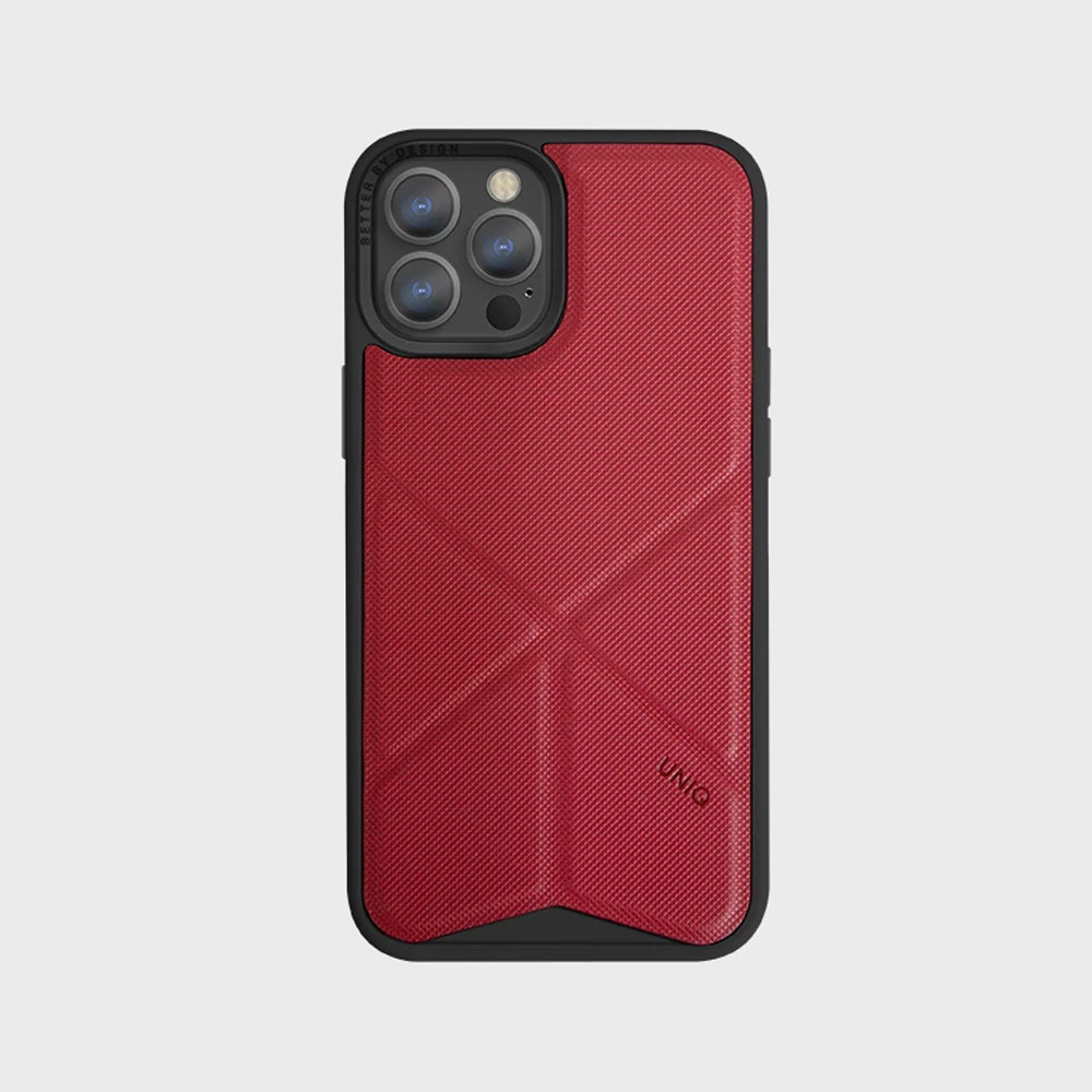 Picture of Apple iPhone 13 Pro Max 6.7 Case | Uniq Transforma Drop Protection Stand Case Magsafe Compatible for iPhone 13 Pro Max 6.7 (Coral Red)