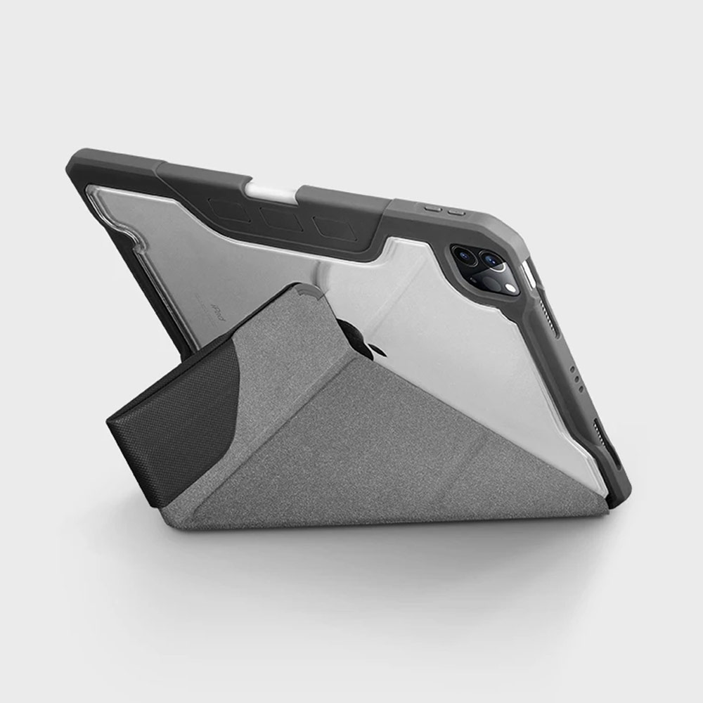 Picture of Apple iPad Air 10.9 2020 Case | Uniq Trexa Rugged Protective Case for iPad Pro 3rd Gen 2020 2021 iPad Air 10.9 2020 Stand Case Protection Case Flip Case (Black)