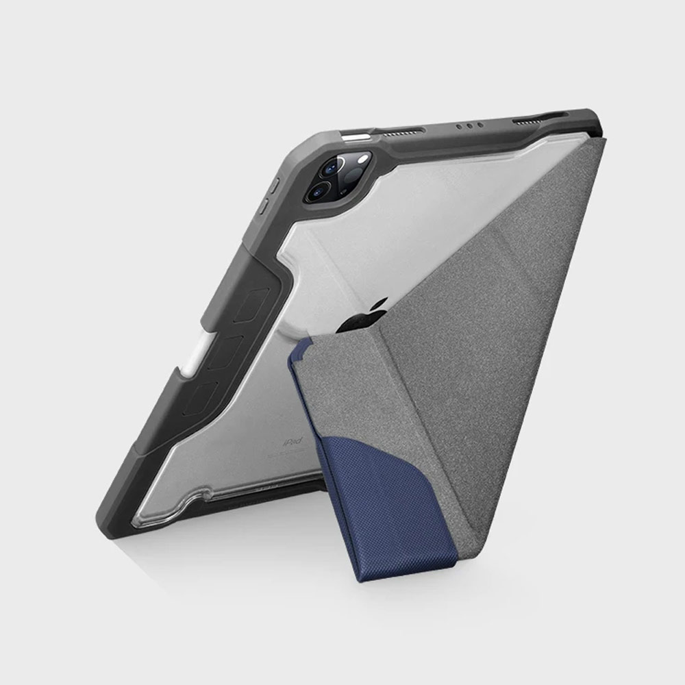 Picture of Apple iPad Air 10.9 2020 Case | Uniq Trexa Rugged Protective Case for iPad Pro 3rd Gen 2020 2021 iPad Air 10.9 2020 Stand Case Protection Case Flip Case (Black)