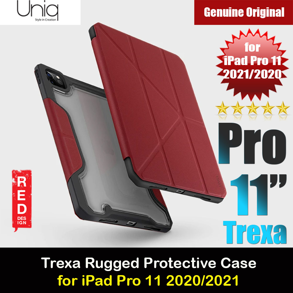 Picture of Uniq Trexa Rugged Protective Case for iPad Pro 3rd Gen 2020 2021 iPad Air 10.9 2020 Stand Case Protection Case Flip Case (Red) Apple iPad Air 10.9 2020- Apple iPad Air 10.9 2020 Cases, Apple iPad Air 10.9 2020 Covers, iPad Cases and a wide selection of Apple iPad Air 10.9 2020 Accessories in Malaysia, Sabah, Sarawak and Singapore 