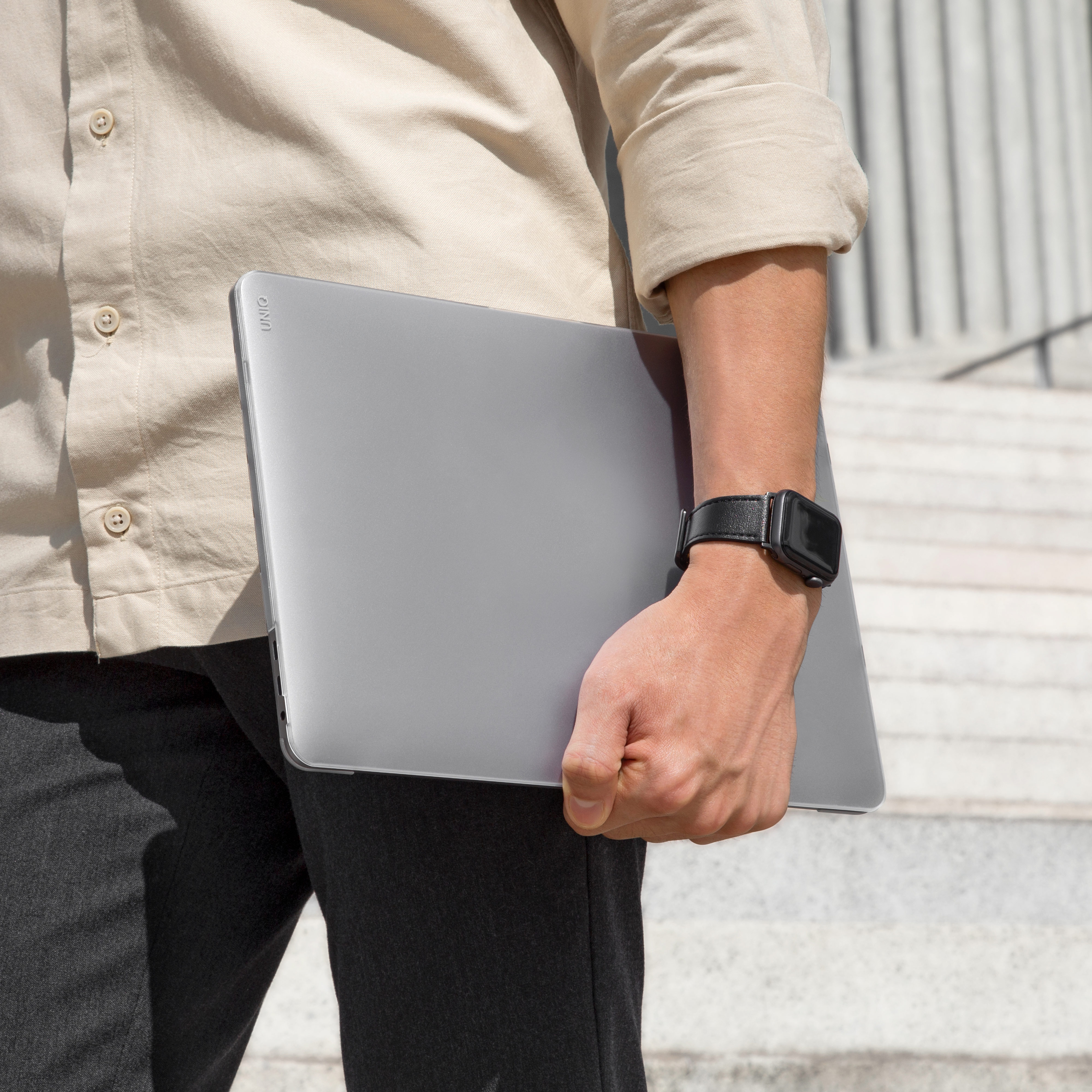 Picture of Apple Macbook Pro 14 M2 Case | Uniq Vero Ultra Slim Snap Case for Macbook Pro 14 M2 M3 M4 ( Clear)