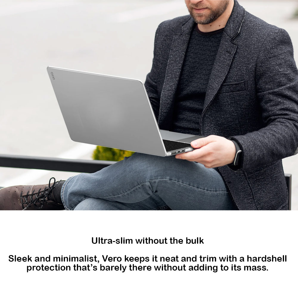 Picture of Apple Macbook Pro 14 M2 Case | Uniq Vero Ultra Slim Snap Case for Macbook Pro 14 M2 M3 M4 ( Clear)