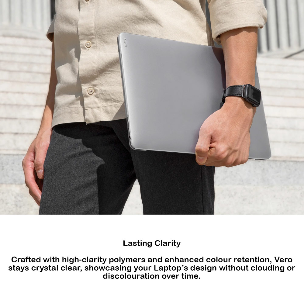 Picture of Apple Macbook Pro 14 M2 Case | Uniq Vero Ultra Slim Snap Case for Macbook Pro 14 M2 M3 M4 ( Clear)