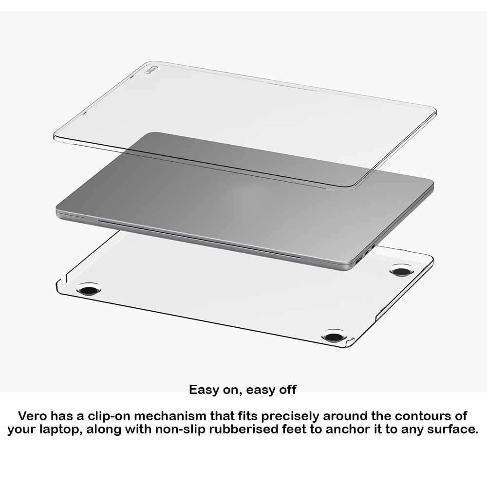 Picture of Apple Macbook Pro 14 M2 Case | Uniq Vero Ultra Slim Snap Case for Macbook Pro 14 M2 M3 M4 ( Clear)