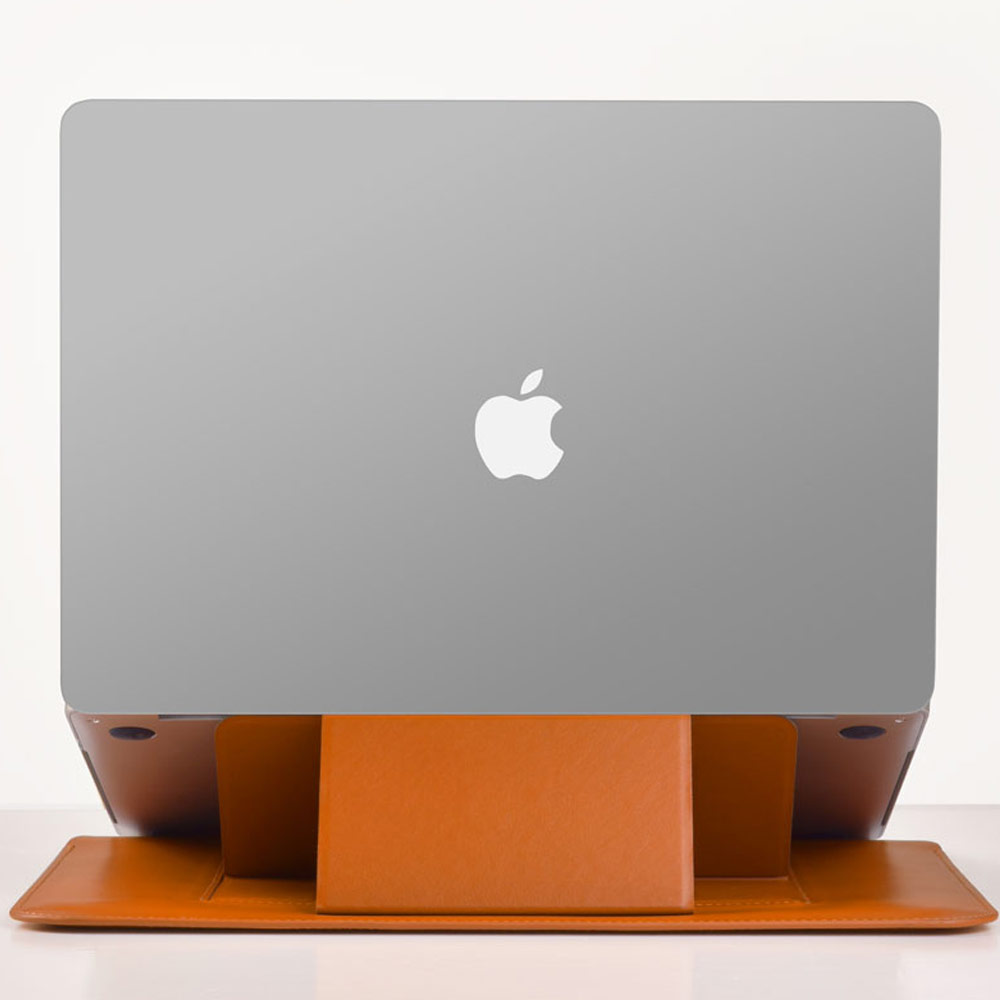 Picture of Apple Macbook Air 13\" | WIWU Skin Pro Slim Stand PU Leather 2 in 1 Sleeve for Macbook Air 13 M1 2020 2021 Macbook Pro 13 2020 2021 13 inches Laptop (Grey)