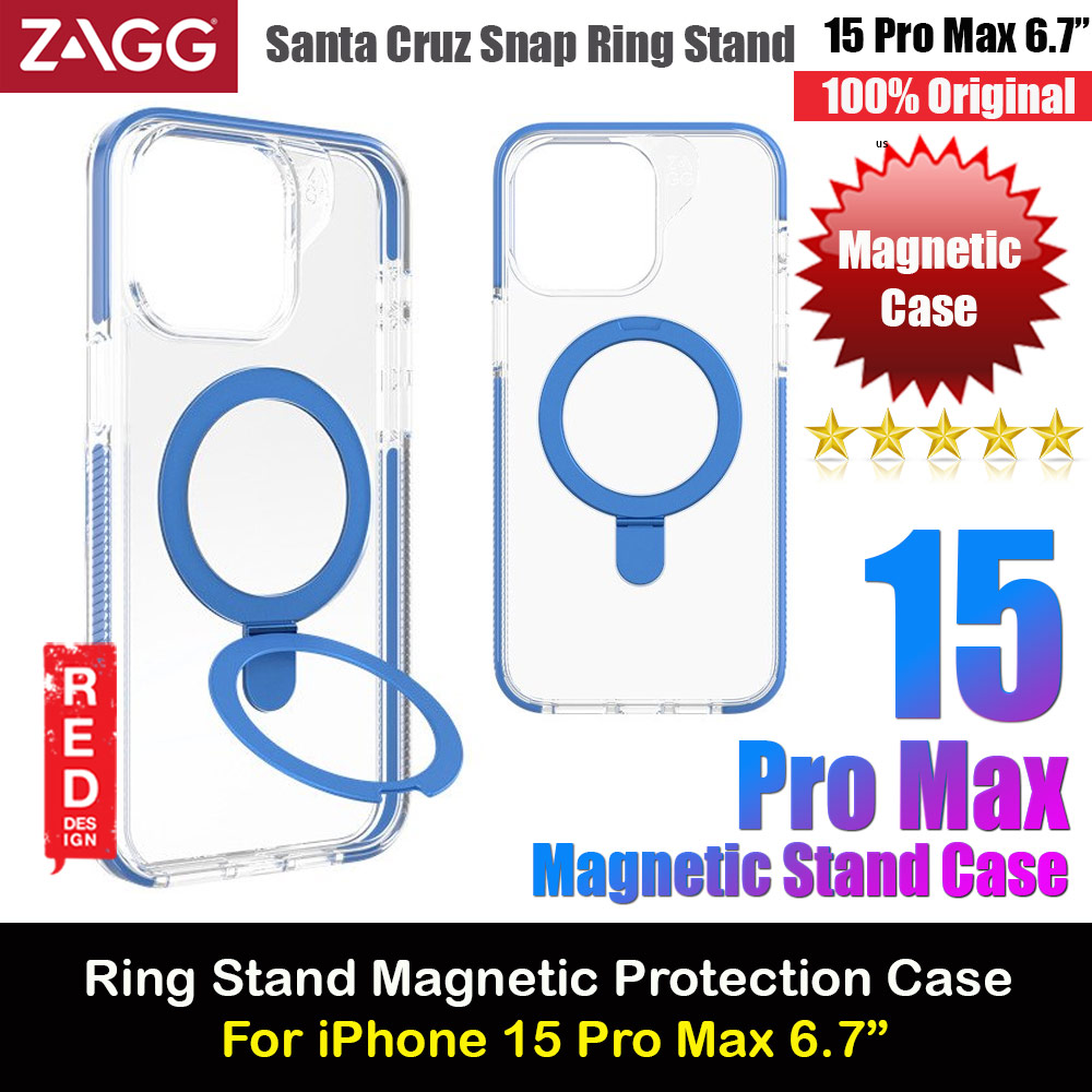 Picture of Zagg Santa Cruz Snap Ring Stand Magnetic Drop Protection Case for iPhone 15 Pro Max 6.7 (Blue) Apple iPhone 15 Pro Max 6.7- Apple iPhone 15 Pro Max 6.7 Cases, Apple iPhone 15 Pro Max 6.7 Covers, iPad Cases and a wide selection of Apple iPhone 15 Pro Max 6.7 Accessories in Malaysia, Sabah, Sarawak and Singapore 