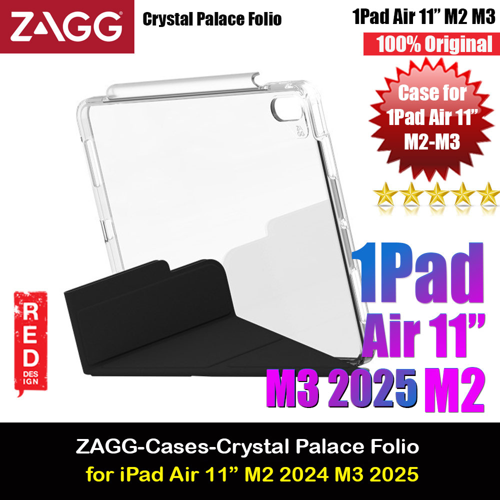 Picture of Zagg Crystal Palace Folio Protection Flip Stand Case for iPad Air 11 M2 2024 M3 2025 (Black) Apple iPad Air 11 M3 2025- Apple iPad Air 11 M3 2025 Cases, Apple iPad Air 11 M3 2025 Covers, iPad Cases and a wide selection of Apple iPad Air 11 M3 2025 Accessories in Malaysia, Sabah, Sarawak and Singapore 