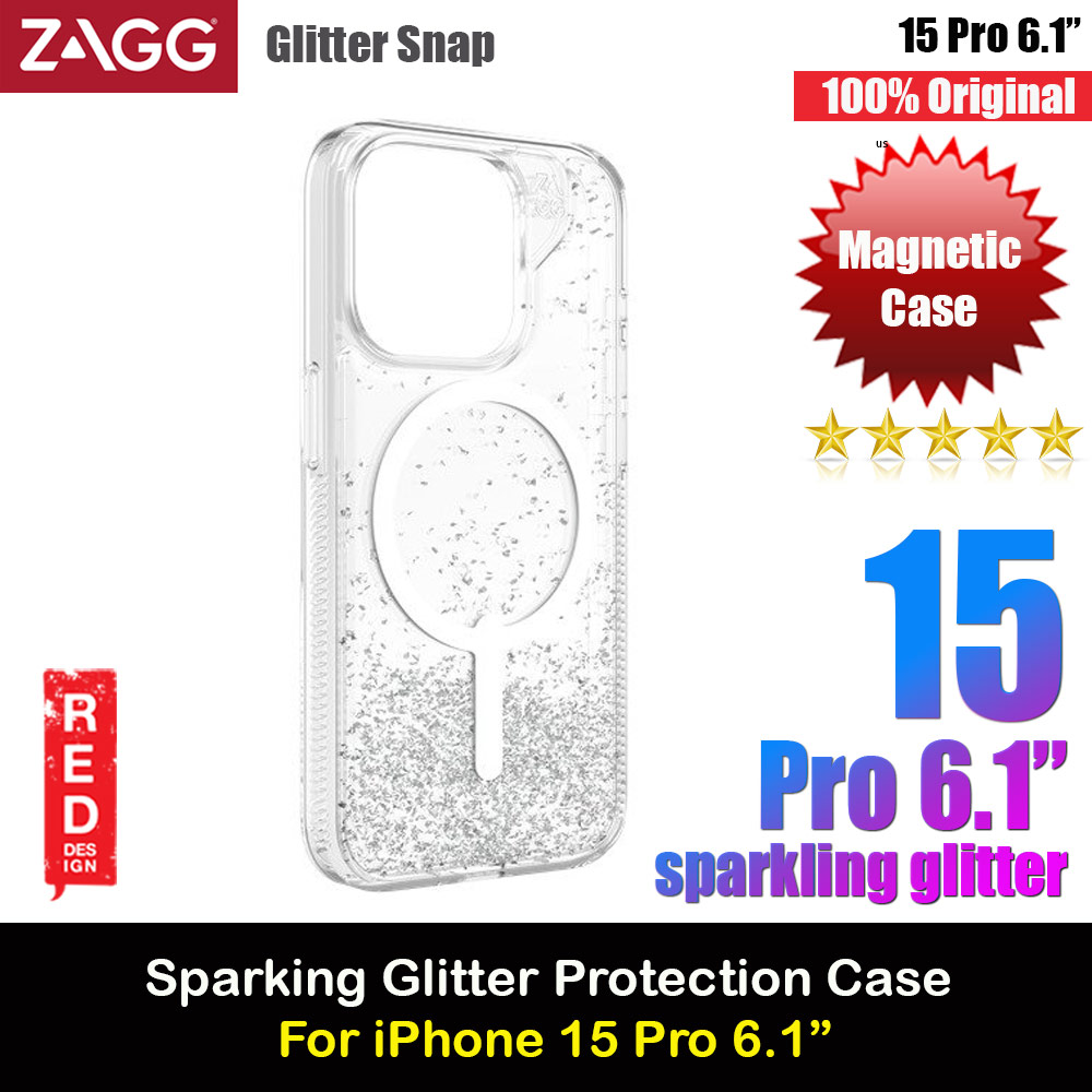 Picture of Zagg Essential Sparkling Glitter Snap Magnetic Drop Protection Case for iPhone 15 Pro 6.1 (Matte) Apple iPhone 15 Pro 6.1- Apple iPhone 15 Pro 6.1 Cases, Apple iPhone 15 Pro 6.1 Covers, iPad Cases and a wide selection of Apple iPhone 15 Pro 6.1 Accessories in Malaysia, Sabah, Sarawak and Singapore 