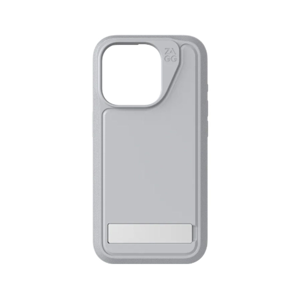 Picture of Apple iPhone 15 Pro 6.1 Case | Zagg Everest Snap Extreme Magnetic Non Slip Drop Protection Case with Kickstand for iPhone 15 Pro 6.1 (Gray)